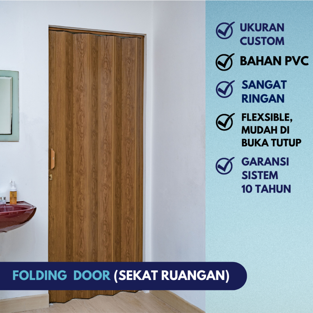 Folding Door Onna / Pintu Sekat Ruangan Bahan PVC / Ringan