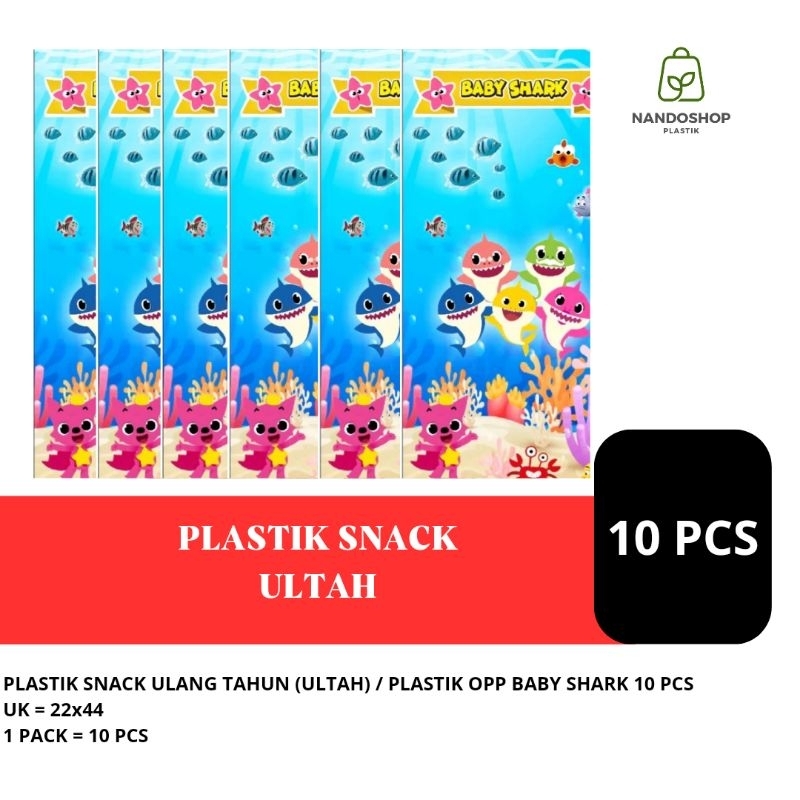 

Plastik Snack Ulang Tahun (ultah) / Plastik Karakter / Plastik OPP BABY SHARK 10 pcs