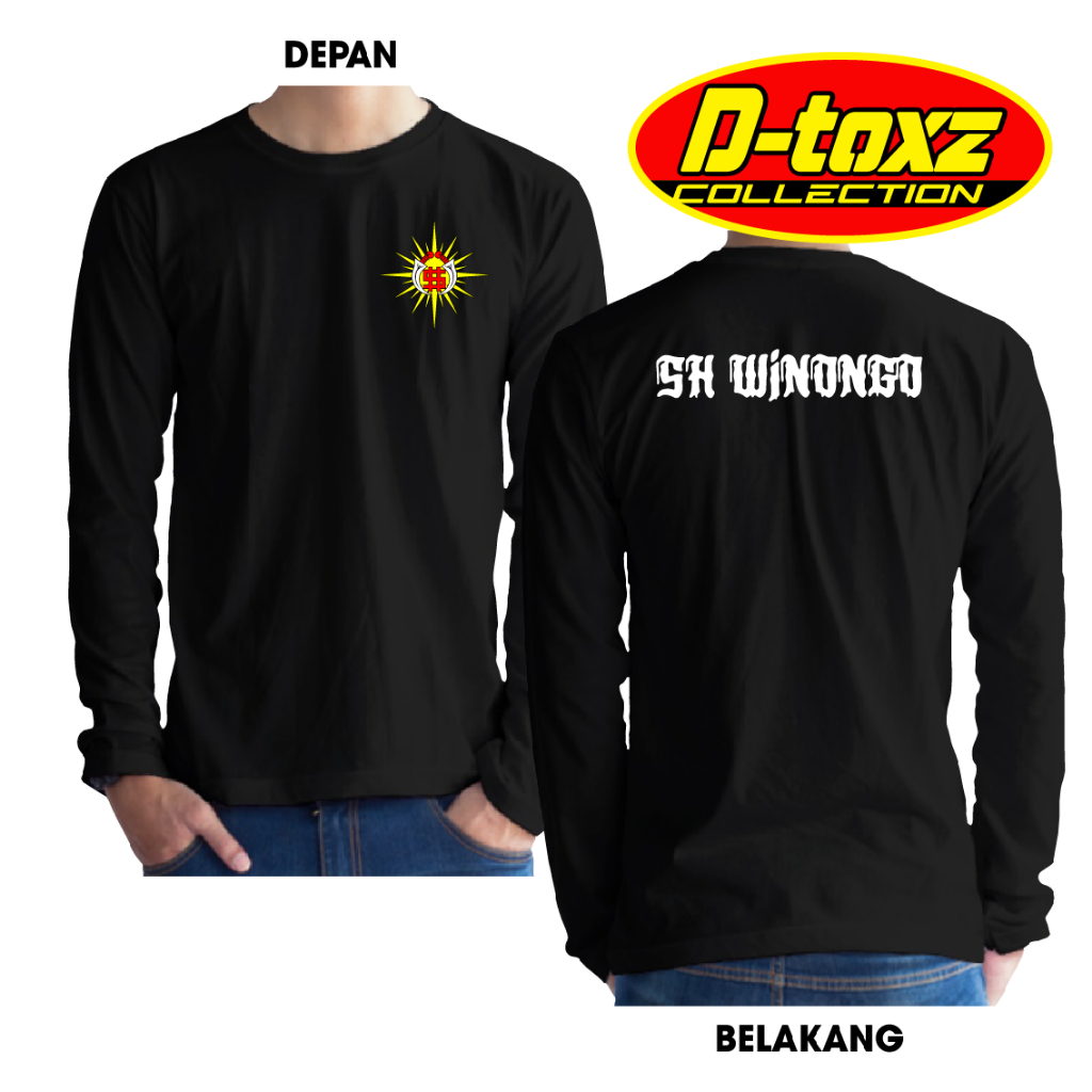 KAOS SH WINONGO HURUF METAL PUTIH KAOS LENGAN PANJANG DEPAN LOGO SINAR D TOXZ COLLECTION 35