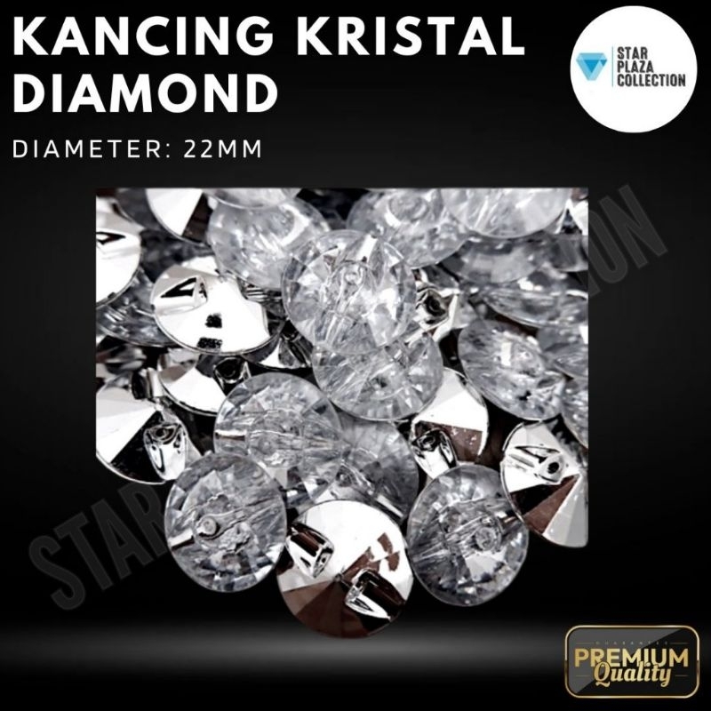 Kancing Kristal Sofa / Kancing Crytsal Kancing Berlian Diamond Button 22MM / Kancing Dipan Springbed / Kancing Senderan Sandaran - PER PCS