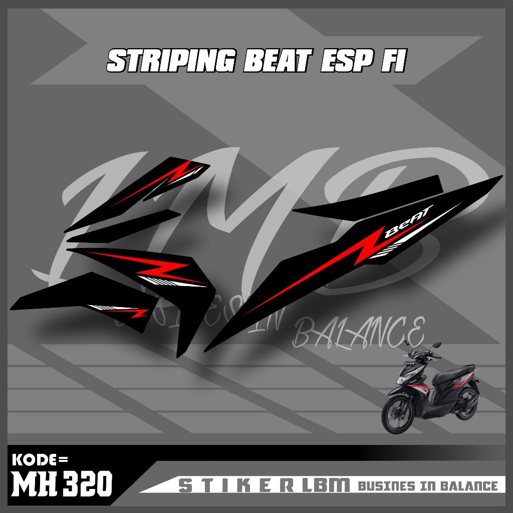 striping stiker beat esp motif petir simpel minimalis