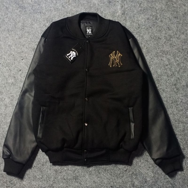 JAKET BOMBER VARSITY MLB NEW YORK LOGO BORDIER