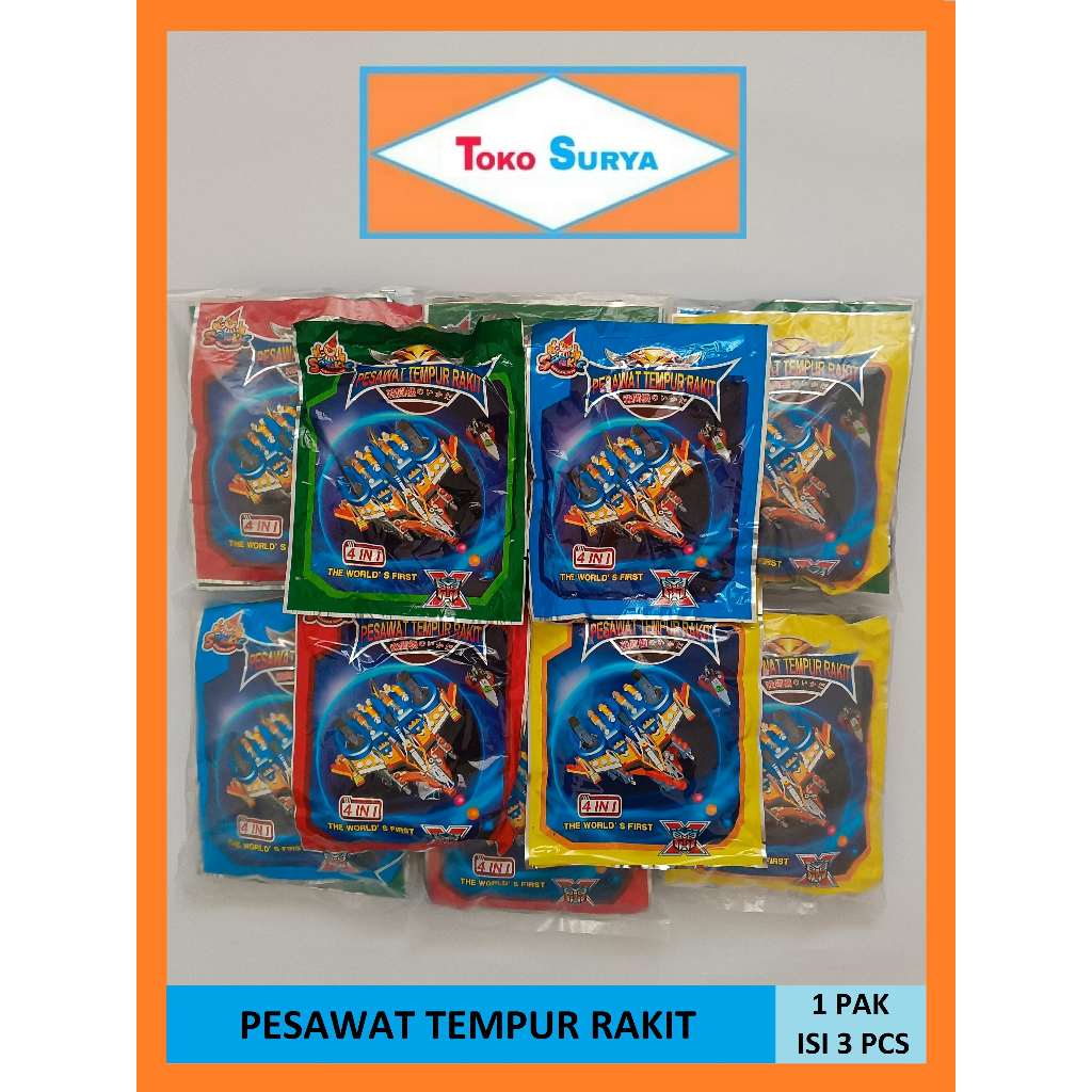 [3 PCS] Sankie Pesawat Tempur Rakit Mainan Pesawat Rakit Anak
