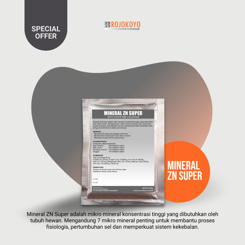 Mineral ZN Super Micro Mineral Hitam Konsentrasi Tinggi Hewan