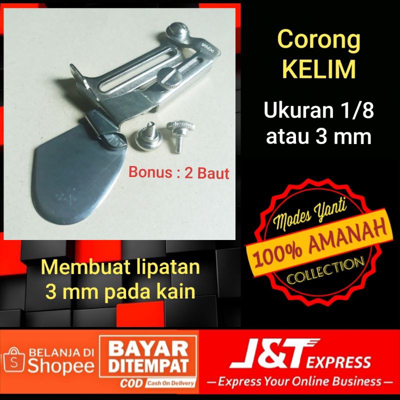 corong kelim jilbab/hijab (1/8 atau 3mm) ~ bonus 2 baut