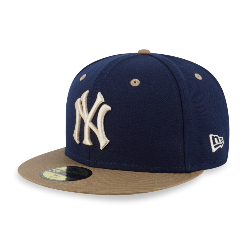 Topi New Era 59Fifty New York Yankees Cooperstown Oceanside Blue/Khaki Fitted Cap 100% Original Resmi