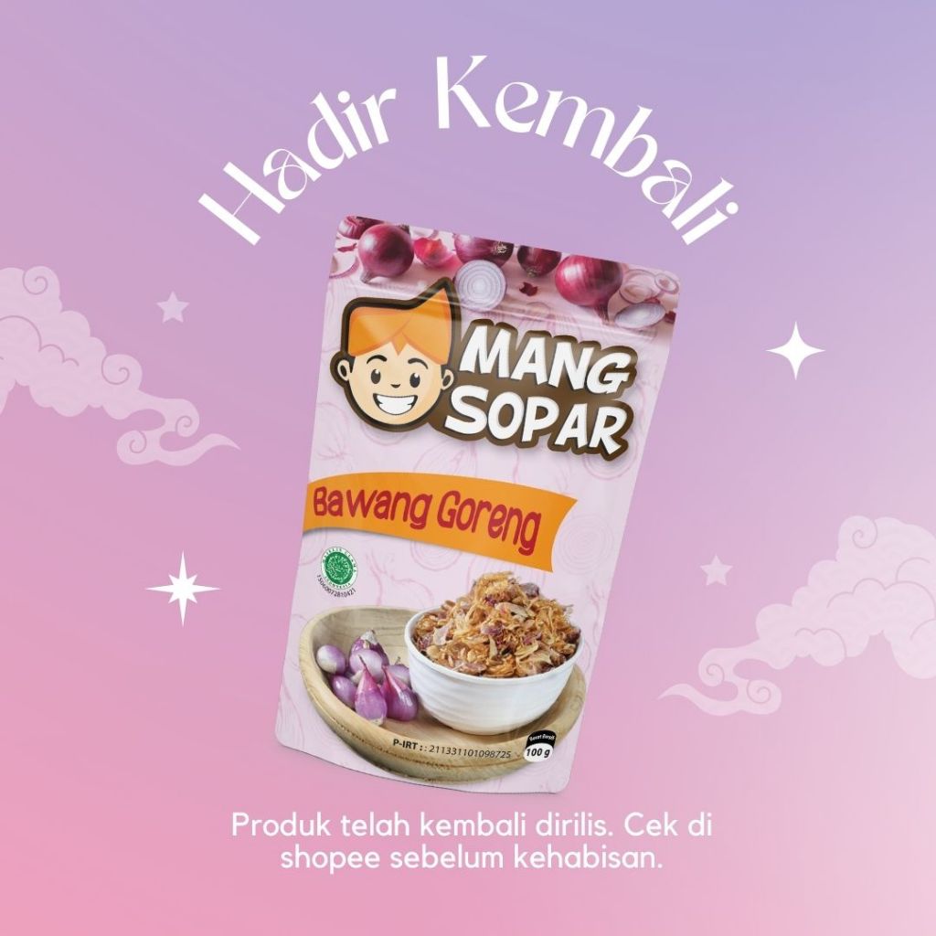 

Bawang Goreng Mang Sopar VIP 75gr