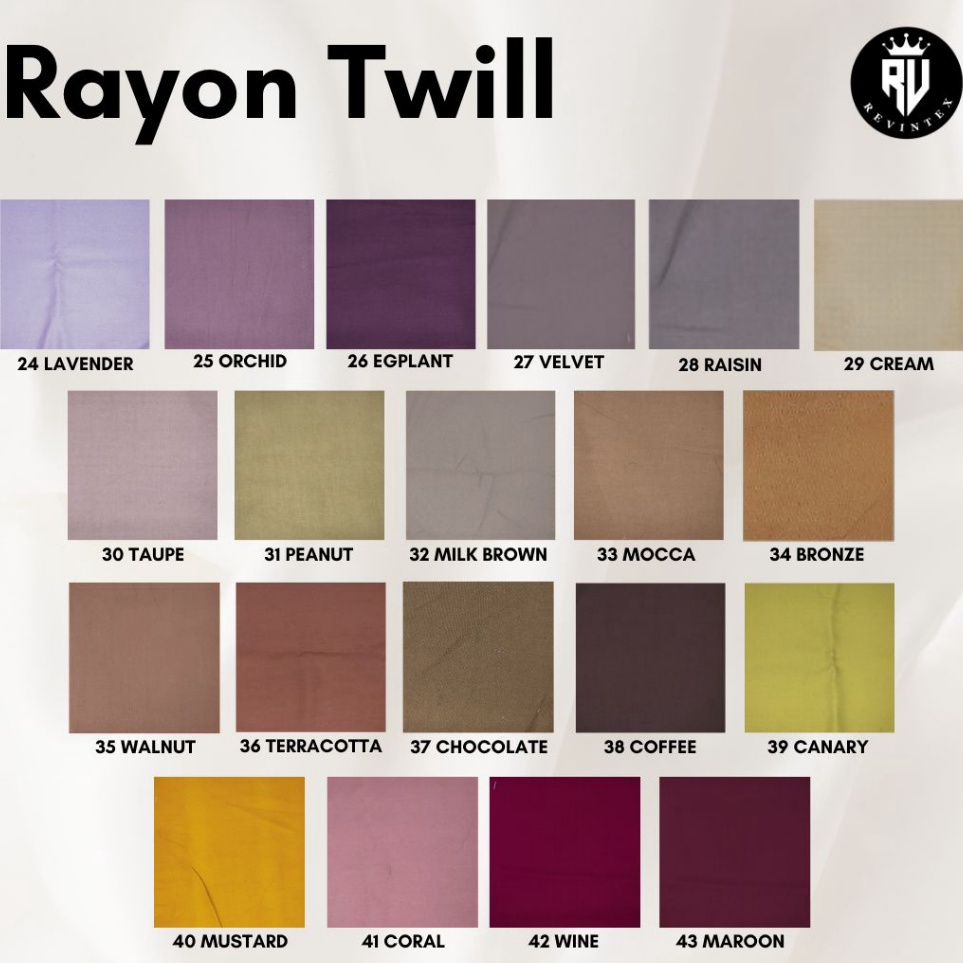 Terbaru Idh6H1t Kain Rayon Twill IMPORT PREMIUM GRADE A warna 2443 REVINTEX BANDUNG kualitas terbaik