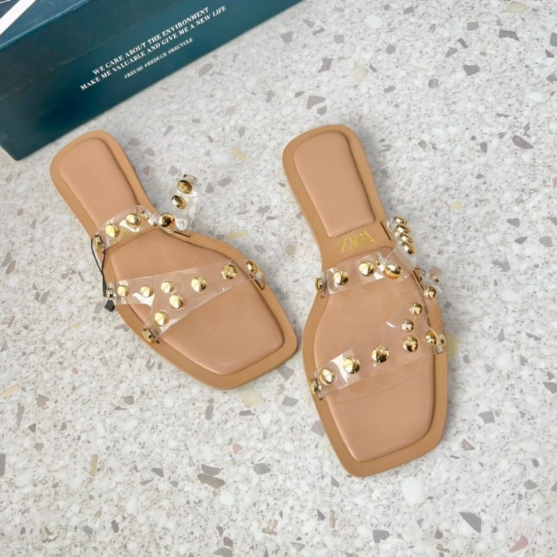 PROMO SALE Sandal flat zara nude coklat