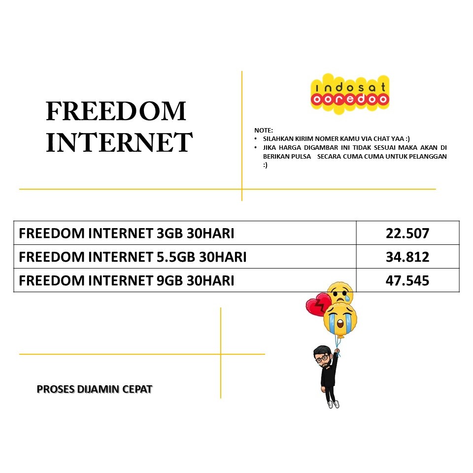 INDOSAT FREEDOM INTERNET - PAKET KUOTA INDOSAT