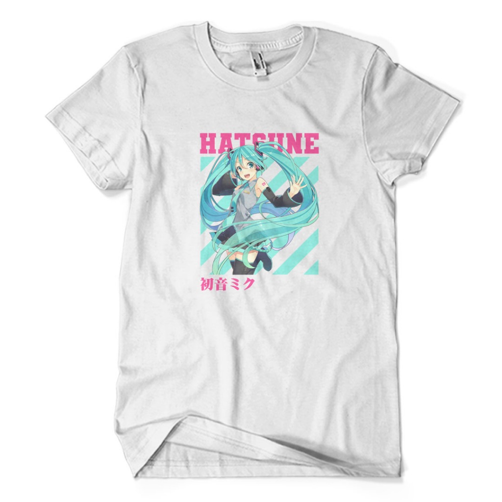 Kaos Distro Premium HATSUNE MIKU - Baju Virtual Idol Musik J-POP Otaku Jepang Unisex Dewasa