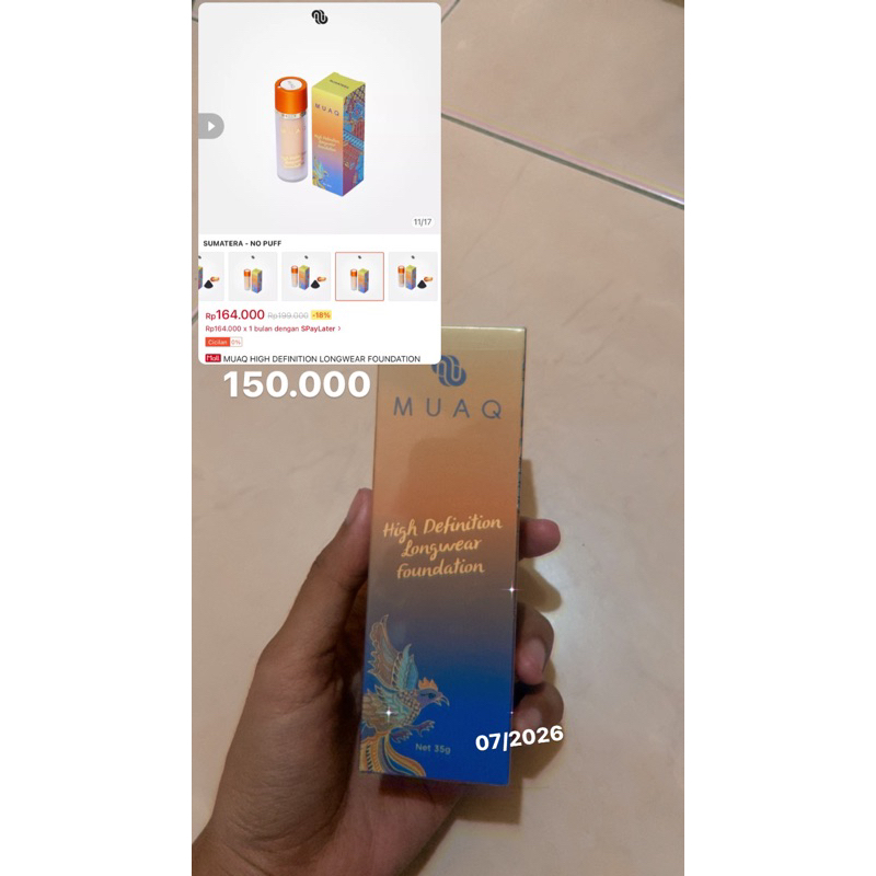 MUAQ foundation shade sumatera -DJastipinsini