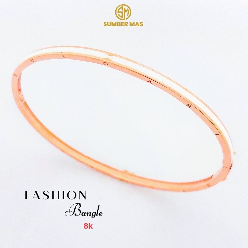 GELANG KOLONG LIST PUTIH EMAS FASHION 8K - SUMBER MAS