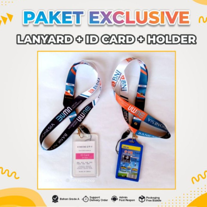 

Paket Lanyard Lengkap dengan ID Card dan Holder | Paket Lanyard dan ID Card Murah