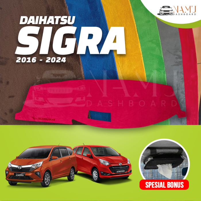 ALAS BULU DASHBOARD MOBIL SIGRA - COVER KARPET PELINDUNG DASBOR DAIHATSU 2016 2017 2018 2019 - 2025