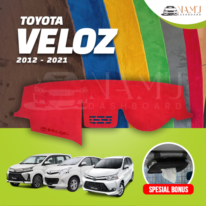 ALAS BULU DASHBOARD MOBIL VELOZ - COVER KARPET PELINDUNG DASBOR TOYOTA AVANZA 2012 2013 2014 - 2021