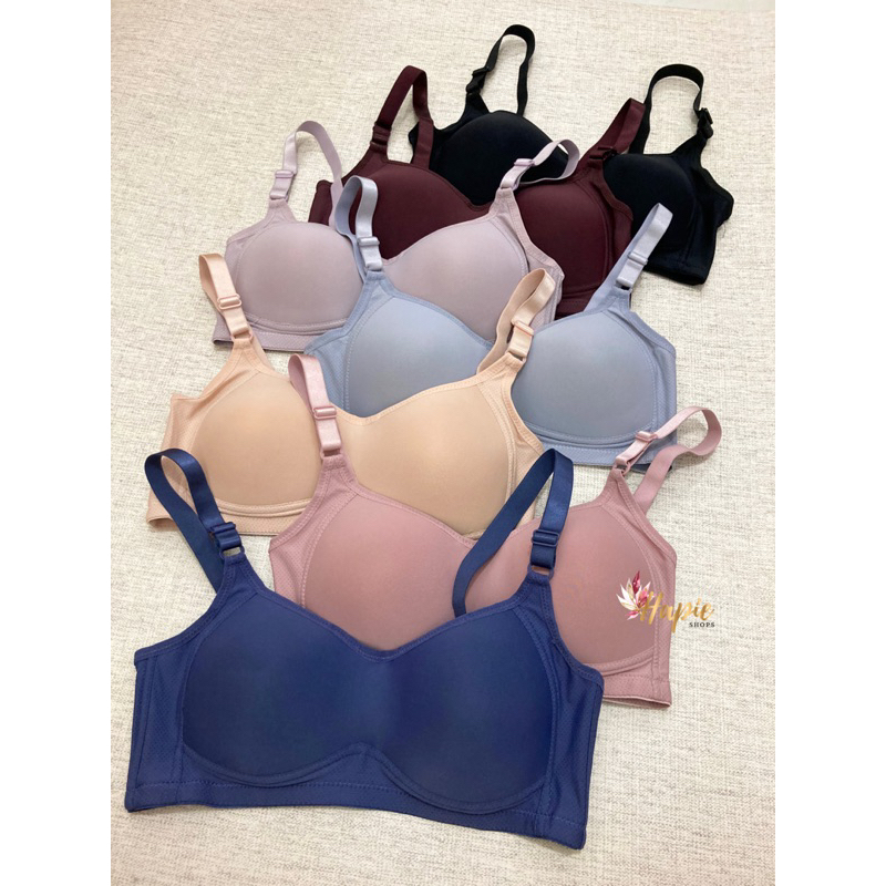 Amora big bra/bra jumbo ukuran besar tanpa kawat/bh big size ukuran plus size busa tipis/bra cup c d