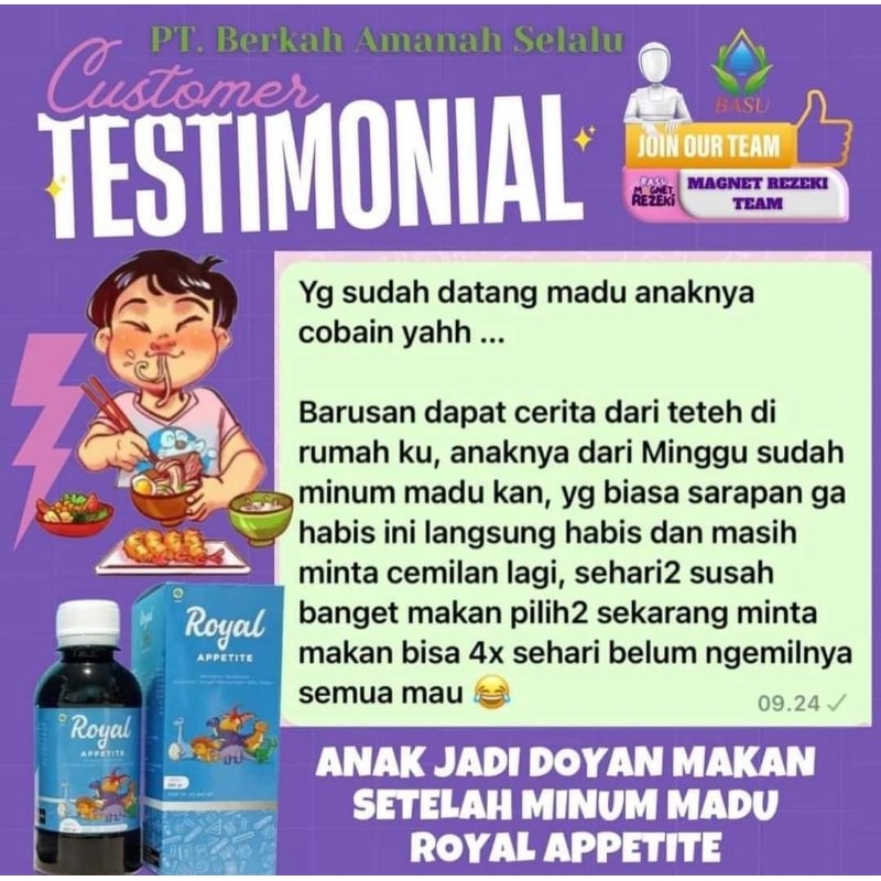 

Korzaln Royal Appetite Madu Anak Basu Penambah Nafsu Makan Bpom 1000% Original