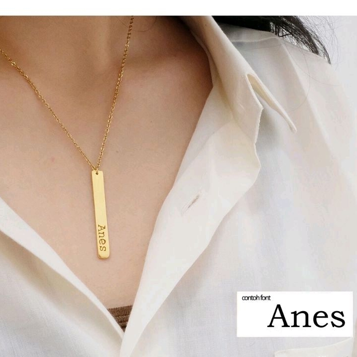 kalung dan liontin free ukir nama lapis emas24k anti karat