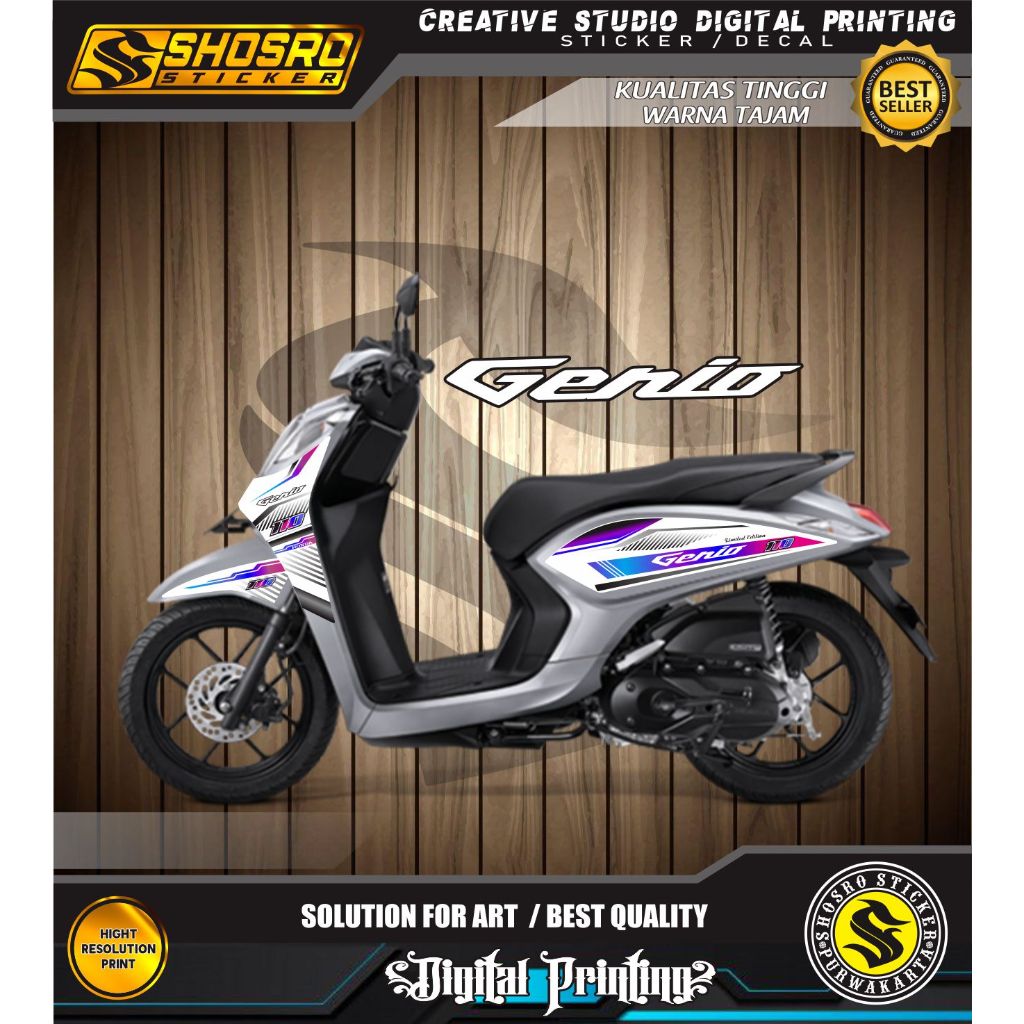 STRIPING STIKER MOTOR HONDA GENIO MOTIF SIMPLE VARIASI GENIO STIKER