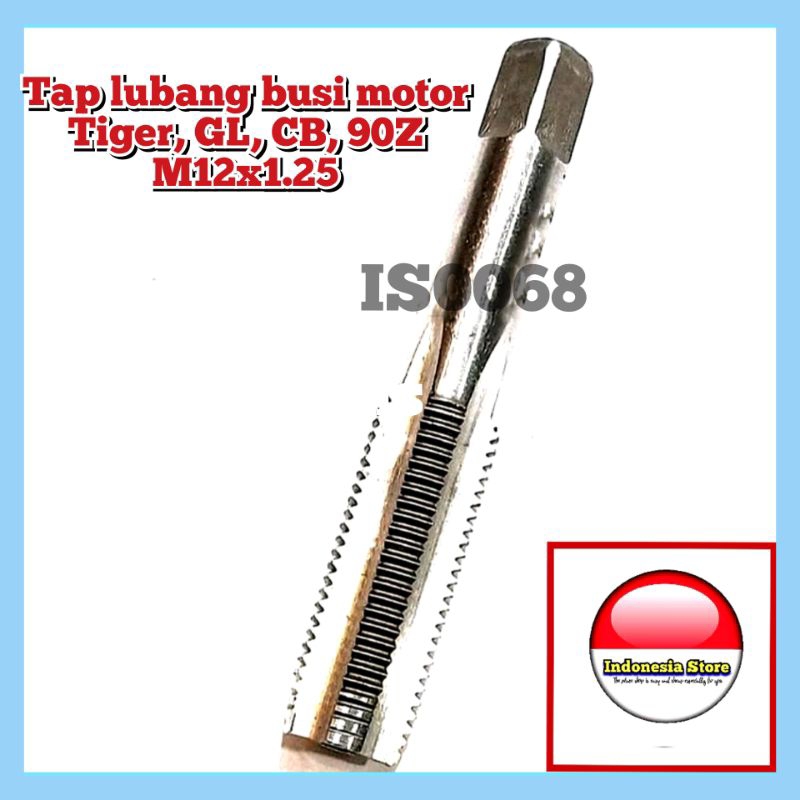 Tap busi D6HS m12x1.25 tap lubang busi motor Tiger GL CB 90Z