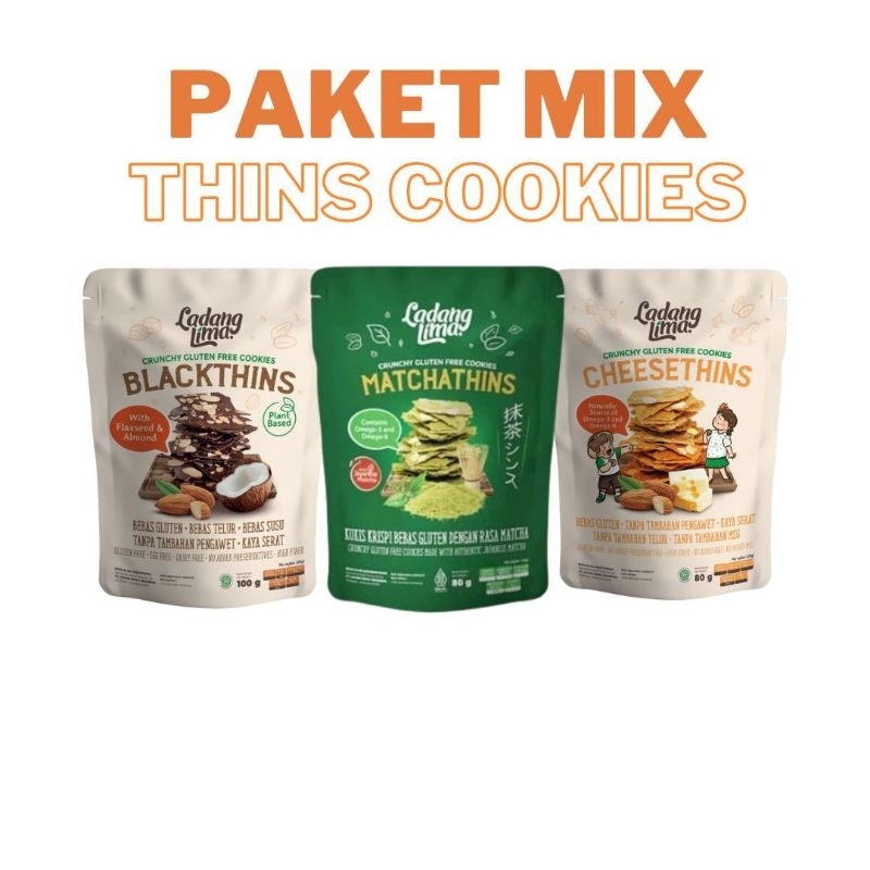 

Paket Mix Thins Cookies Ladang Lima - Blackthins, Cheesethins, Matchathins