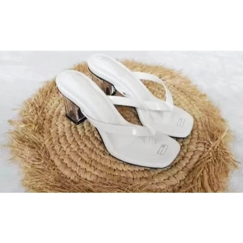 Sandal emira heels hak kaca 5cm // Sandal wanita heels jepit kekinian