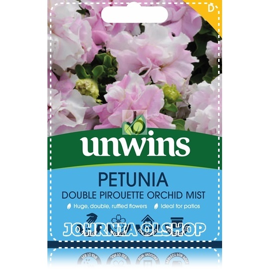 Johrnia 3 Benih Biji Bunga PETUNIA Double Pirouette Orchid Mist