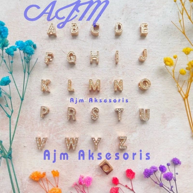 Liontin Huruf Xuping Gelang Tali Hongkong, Gelang Waterproof, Gelang Glitter