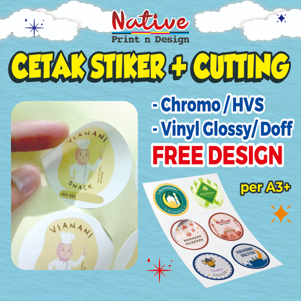 

Stiker cutting custom / stiker label makanan / stiker jualan