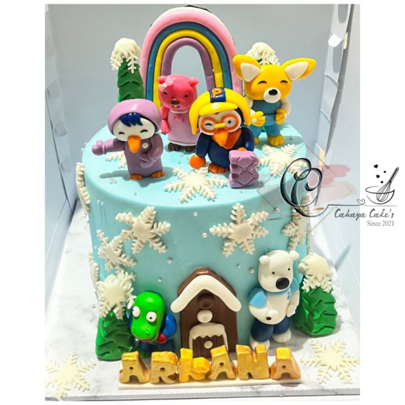 

Pororo Cake / Kue Ulang Tahun Custom Pororo / Kue Ultah Pororo Kartun