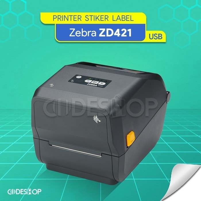 Zebra ZD421T Label Printer - Direct Thermal / Thermal Transfer, USB, Ethernet, Wi-Fi, Bluetooth 4.1