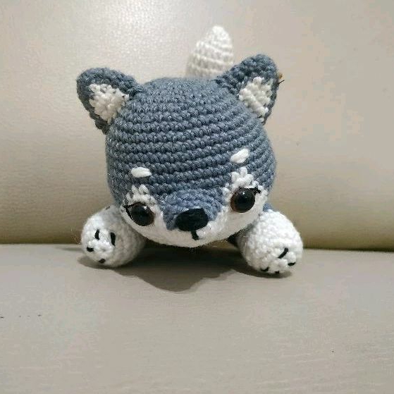 HUSKY DOG AMIGURUMI Boneka Rajut Anjing Husky Siberian Husky Kado Unik Lucu Handmade Rajutan