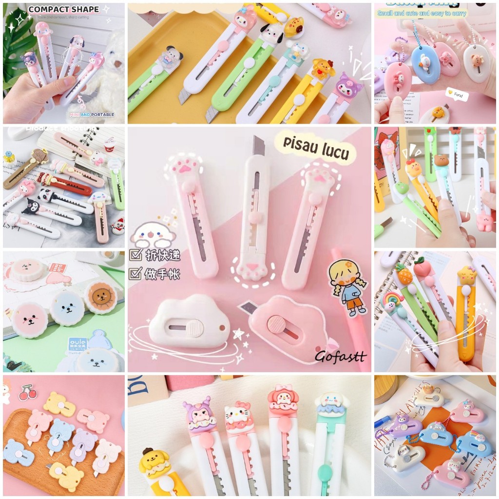 

【COD】Cutter Mini Cloud Shape Cutter Kecil for School and Art Safety Cutter Cinnamoroll Kuromi Melody cutter mini lucu G
