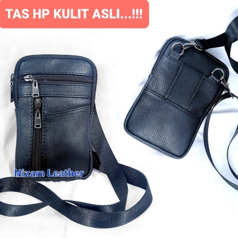 Tas Selempang Hp Pria wanita kulit asli