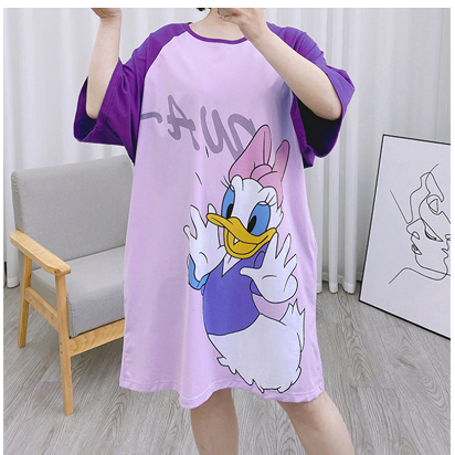 Pakaian Tidur Wanita Import Daster Motif Kartun Lucu Korea Fit XXL