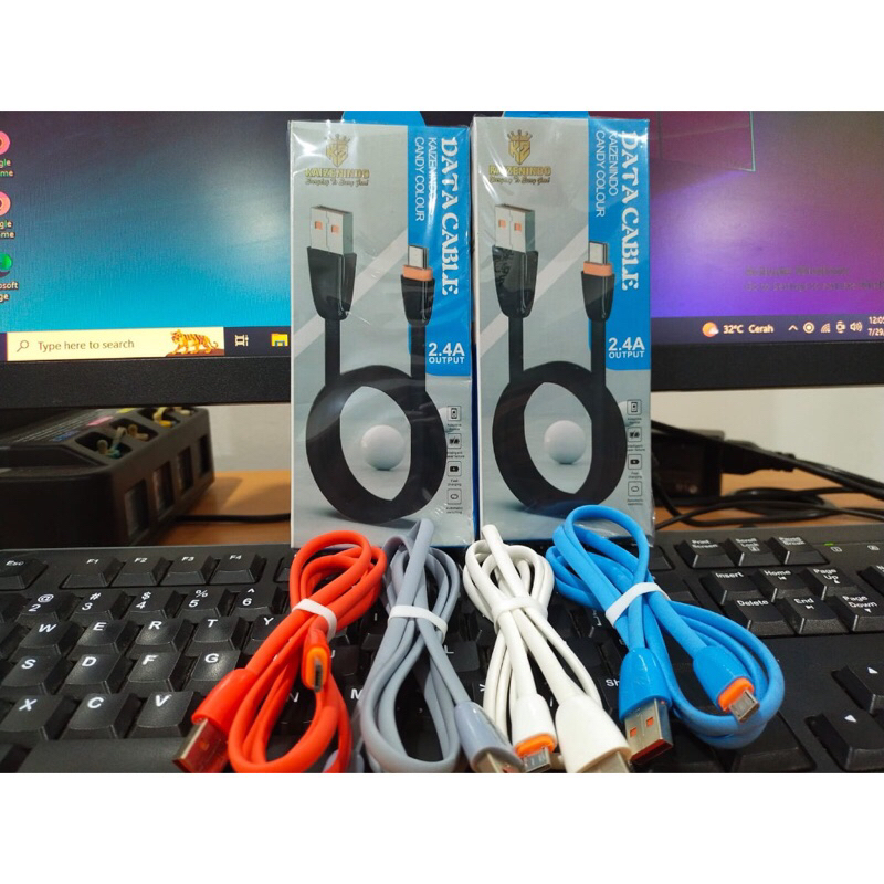 KABEL DATA KAIZENINDO USB MICRO KABEL KZ PACK CANDY COLOUR OUTPUT 2.4A