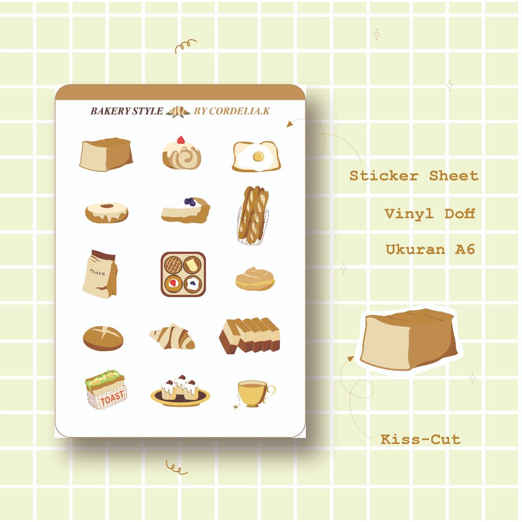 

Sticker Sheet Bakery Style / Sticker Journaling / Decoration Sticker