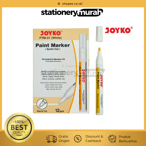 

JOYKO Spidol Putih PTM-37 White Paint Marker