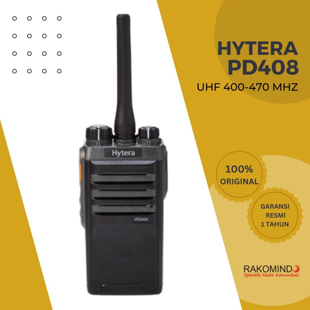 HT Hytera PD408 UHF 400-470 MHz Original HT Hytera PD408 UHF400 Baru Garansi Resmi