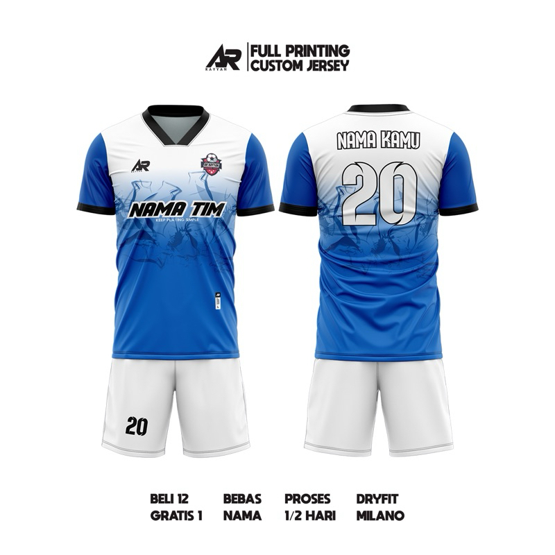 JERSEY FUTSAL BOLA CUSTOM FULL PRINTING MOTIF BATIK TENUN