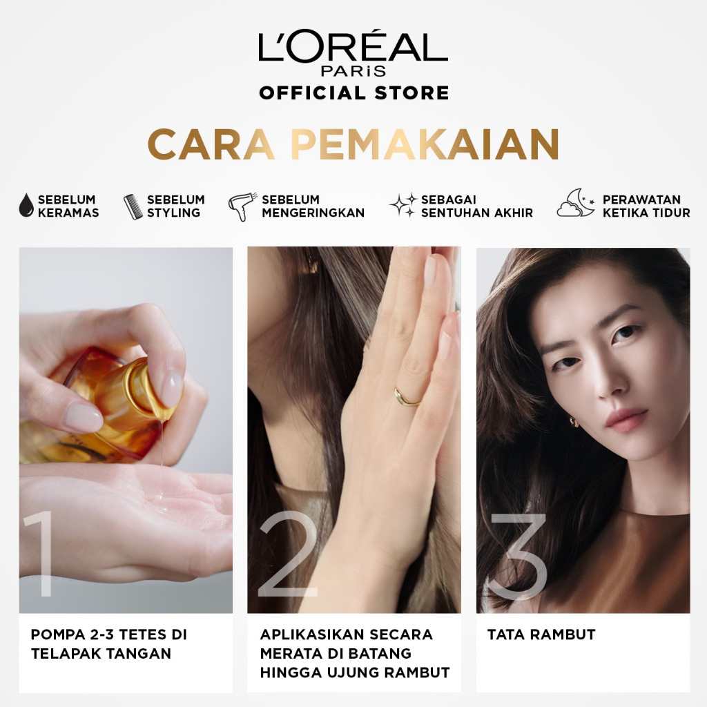 L'Oreal Paris Elseve Extraordinary Oil Gold Hair Treatment Serum - 30ml - Perawatan Rambut Loreal Dengan 6 Ekstrak Bunga Image 5
