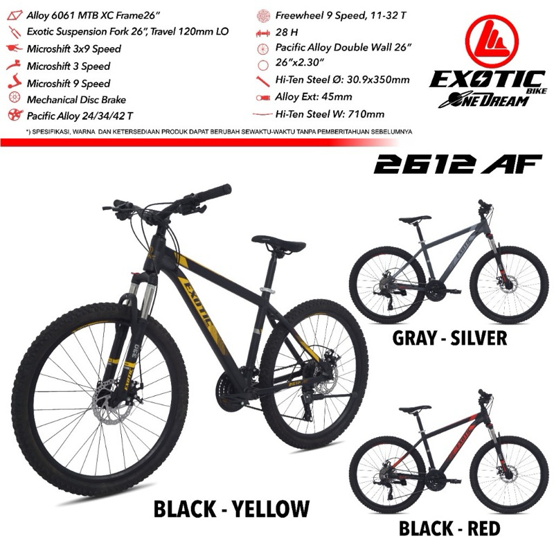 MTB EXOTIC 2635AF 24” / 26” Sepeda Gunung Exotic