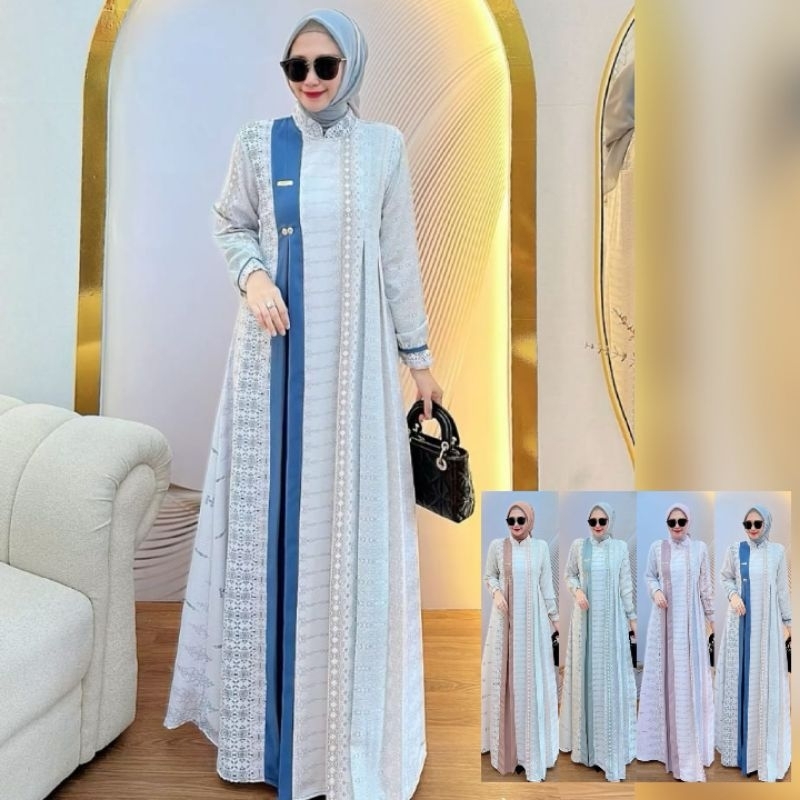 HMF DAHLIA  Baju Dress Wanita Muslimah Dahlia Dress By HMF.