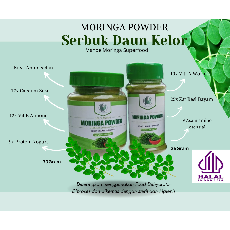 

Moringa Powder - Serbuk Daun Kelor 70Gr