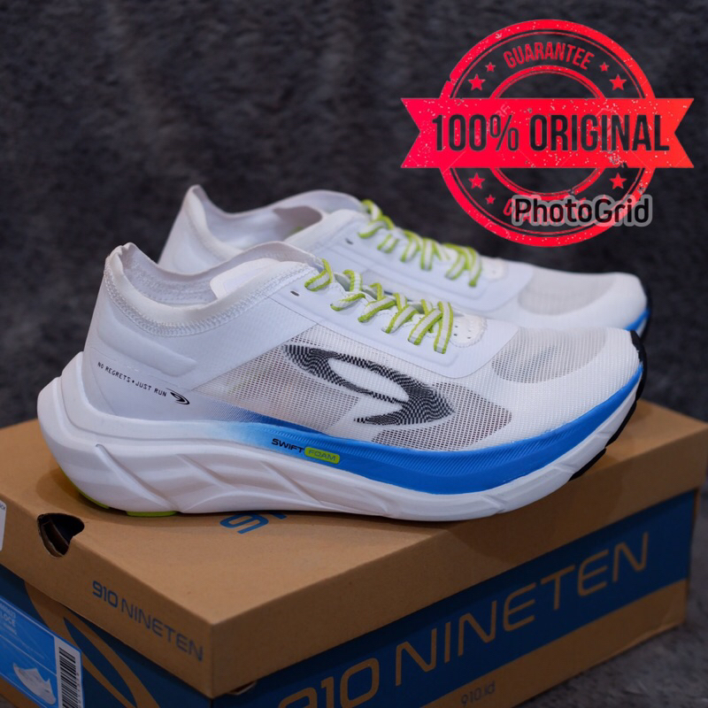 Sepatu Sneakers 910 Nineten Geist Ekiden Hyperpulse White Blue Green
