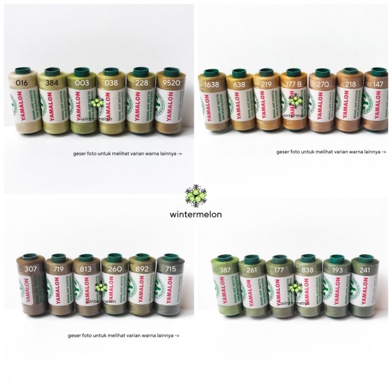 1 Buah Benang Jahit Merek Yamalon Warna Hijau & Cokelat / Benang Jahit Yamalon / Benang Jahit Hijau 