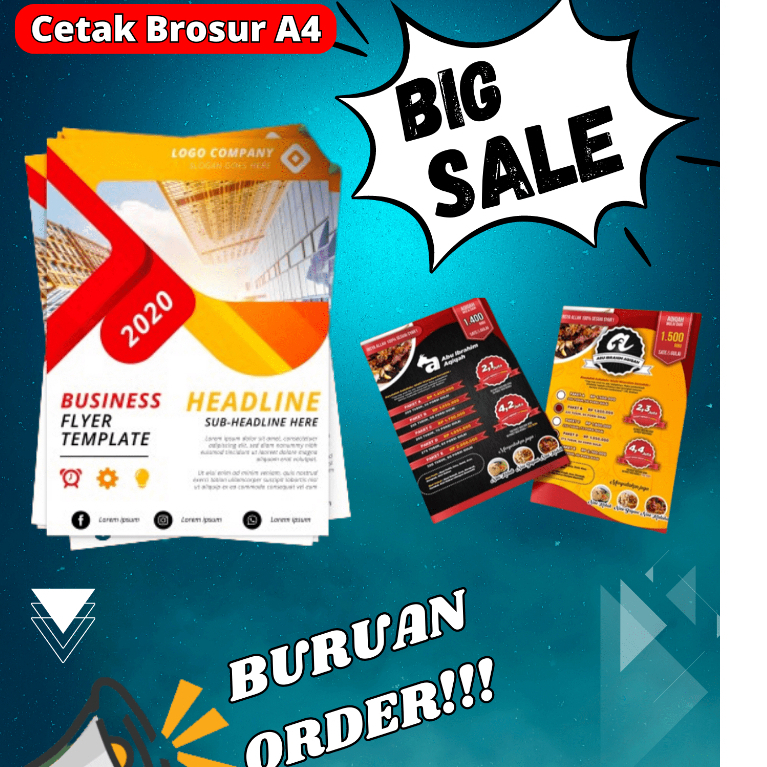 

PRINT CETAK BROSUR MURAH A4 / Print Flyer / Cetak Kop Surat / 1 RIM
