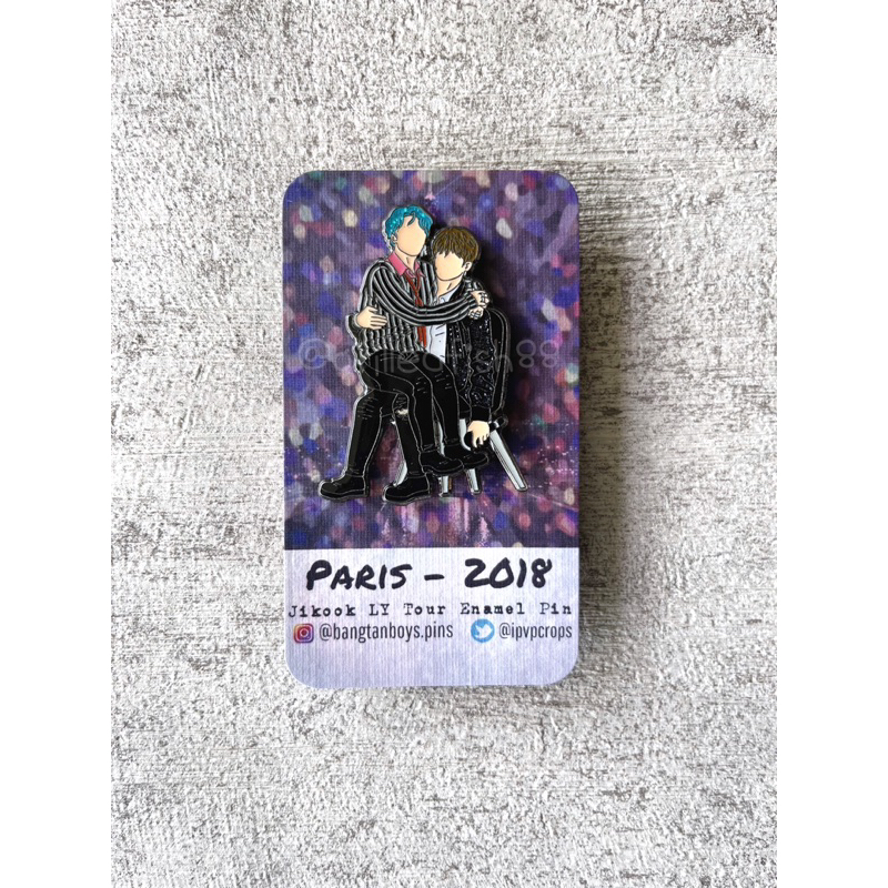 [READY STOCK 🇮🇩] BTS JIMIN JUNGKOOK LY Tour Paris 2018 Enamel Pin Badge | BANGTAN JiKook KookMin