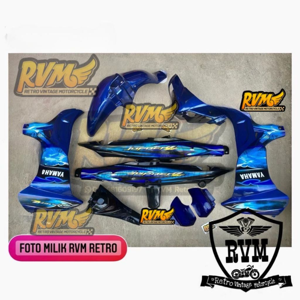 Cover Body Jupiter Z New Burhan 2008 Hitam Biru Full Set Halus Bodi Jupiter Z Burhan Body Jupiter Z 